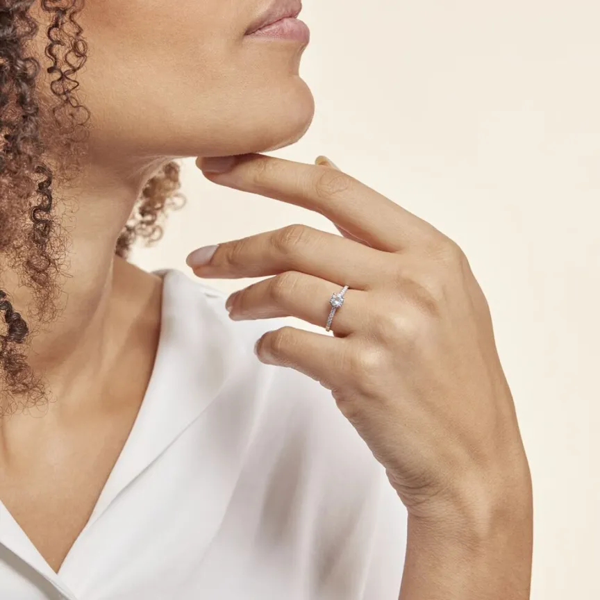 Bague Manon Or Blanc Topaze Et Oxyde De Zirconium-Histoire d'Or Discount