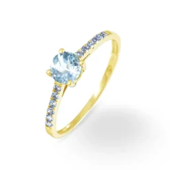 Bague Manon Or Jaune Topaze Et Oxyde De Zirconium-Histoire d'Or Online