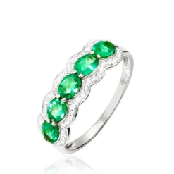 Bague Margaux Or Blanc Emeraude Et Diamant-Histoire d'Or Hot