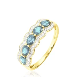 Bague Margaux Or Jaune Aigue Marine Et Diamant-Histoire d'Or Outlet