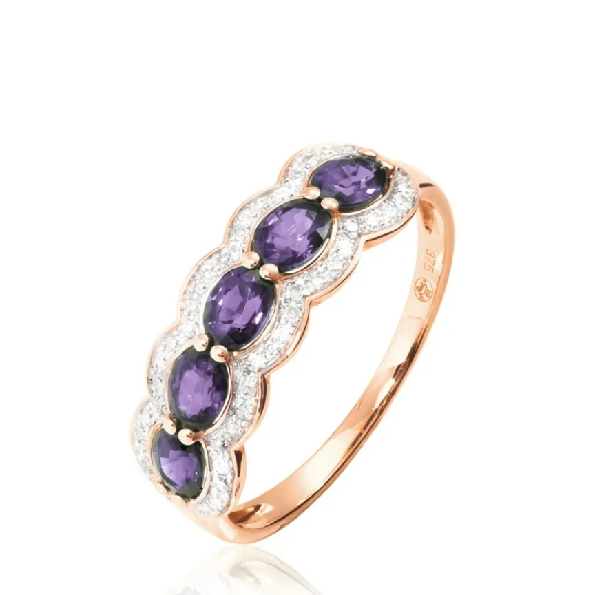 Bague Margaux Or Rose Amethyste Et Diamant-Histoire d'Or Best