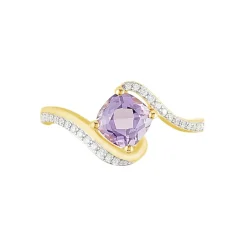 Histoire d'Or Bague Maria-serena Or Jaune Amethyste Et Oxyde De Zirconium