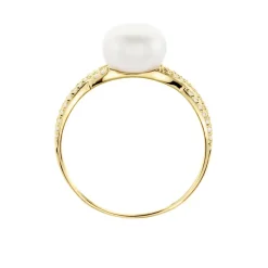 Bague Maria-theresa Or Jaune Perle De Culture Et Oxyde De Zirconium-Histoire d'Or Online