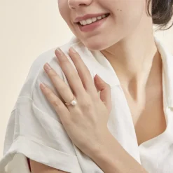 Bague Maria-theresa Or Jaune Perle De Culture Et Oxyde De Zirconium-Histoire d'Or Online