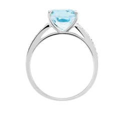 Histoire d'Or Bague Marie-camille Or Blanc Topaze Et Oxyde De Zirconium