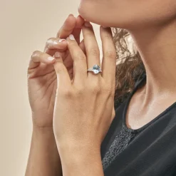 Histoire d'Or Bague Marie-camille Or Blanc Topaze Et Oxyde De Zirconium