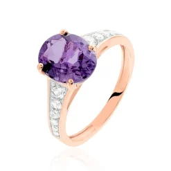 Bague Marie-camille Or Rose Amethyste Et Oxyde De Zirconium-Histoire d'Or Sale