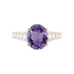 Bague Marie-camille Or Rose Amethyste Et Oxyde De Zirconium-Histoire d'Or Sale