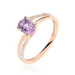 Bague Marie-eva Or Rose Amethyste Et Oxyde De Zirconium-Histoire d'Or Hot