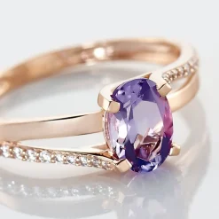 Bague Marie-eva Or Rose Amethyste Et Oxyde De Zirconium-Histoire d'Or Hot