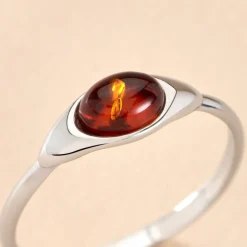 Bague Marquita Argent Blanc Ambre-Histoire d'Or Sale