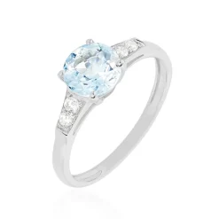 Bague Maysara Or Blanc Topaze Et Oxyde De Zirconium-Histoire d'Or Outlet