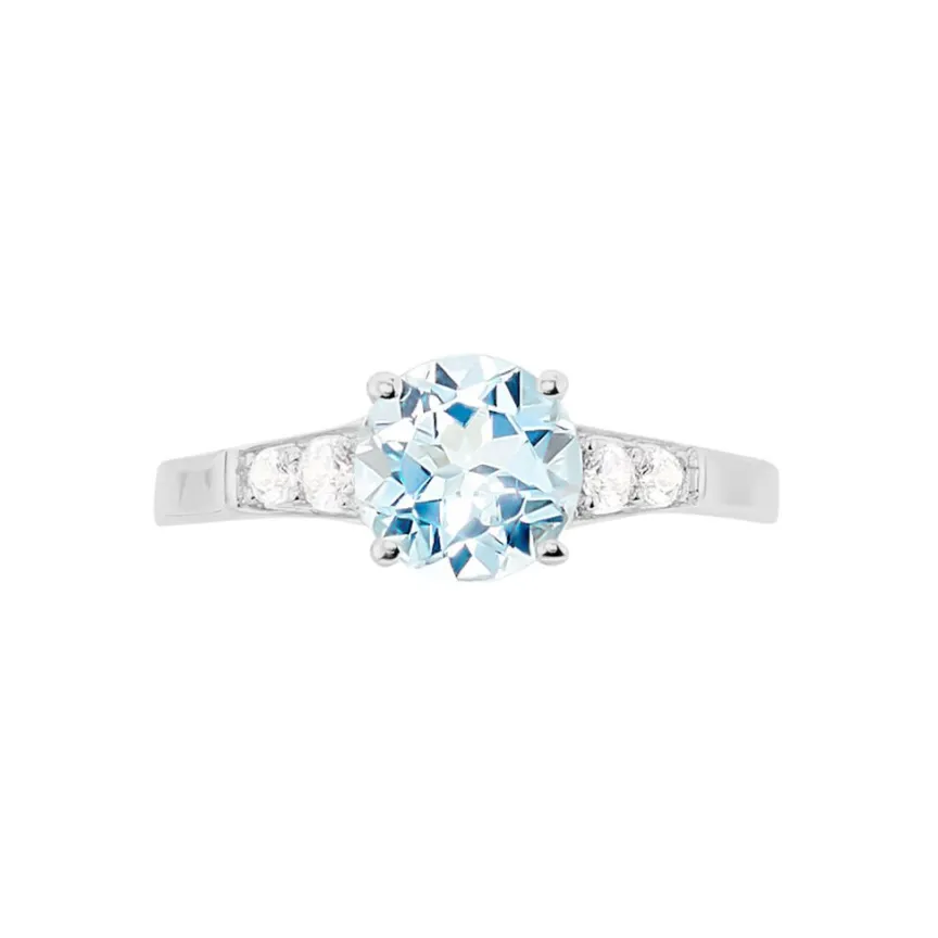 Bague Maysara Or Blanc Topaze Et Oxyde De Zirconium-Histoire d'Or Outlet