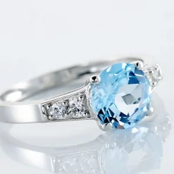 Bague Maysara Or Blanc Topaze Et Oxyde De Zirconium-Histoire d'Or Outlet