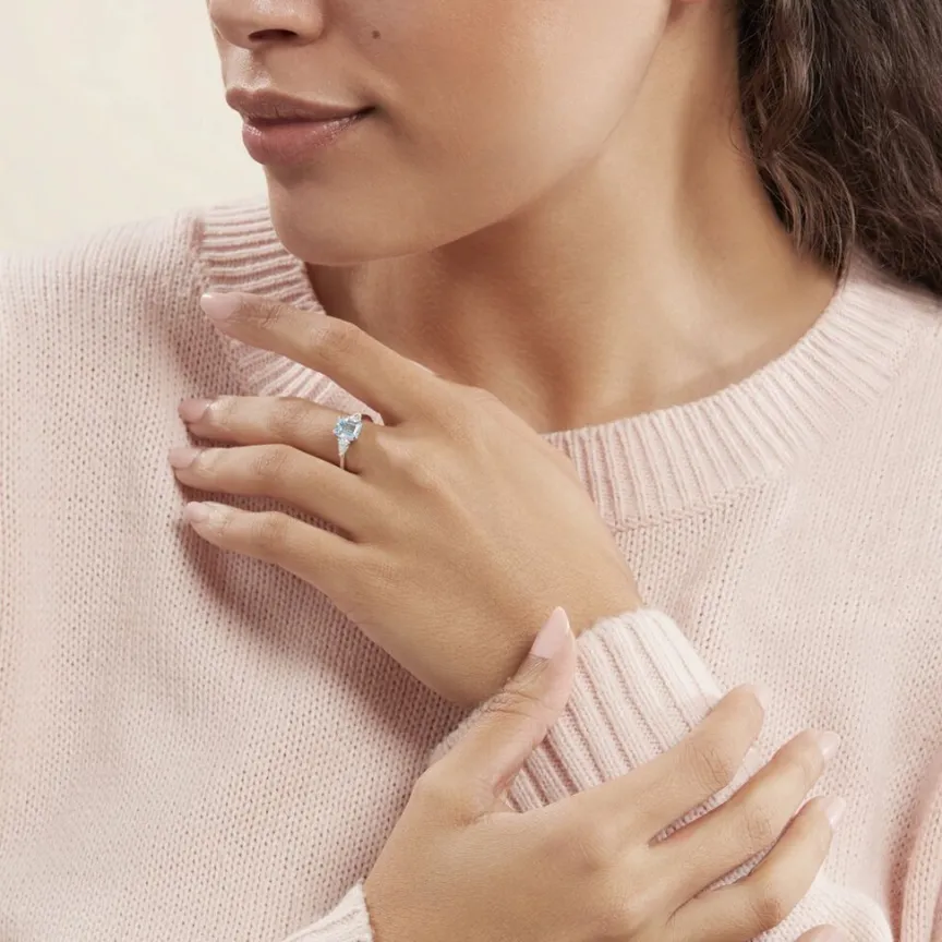 Bague Medyna Or Blanc Topaze Et Oxyde De Zirconium-Histoire d'Or Outlet