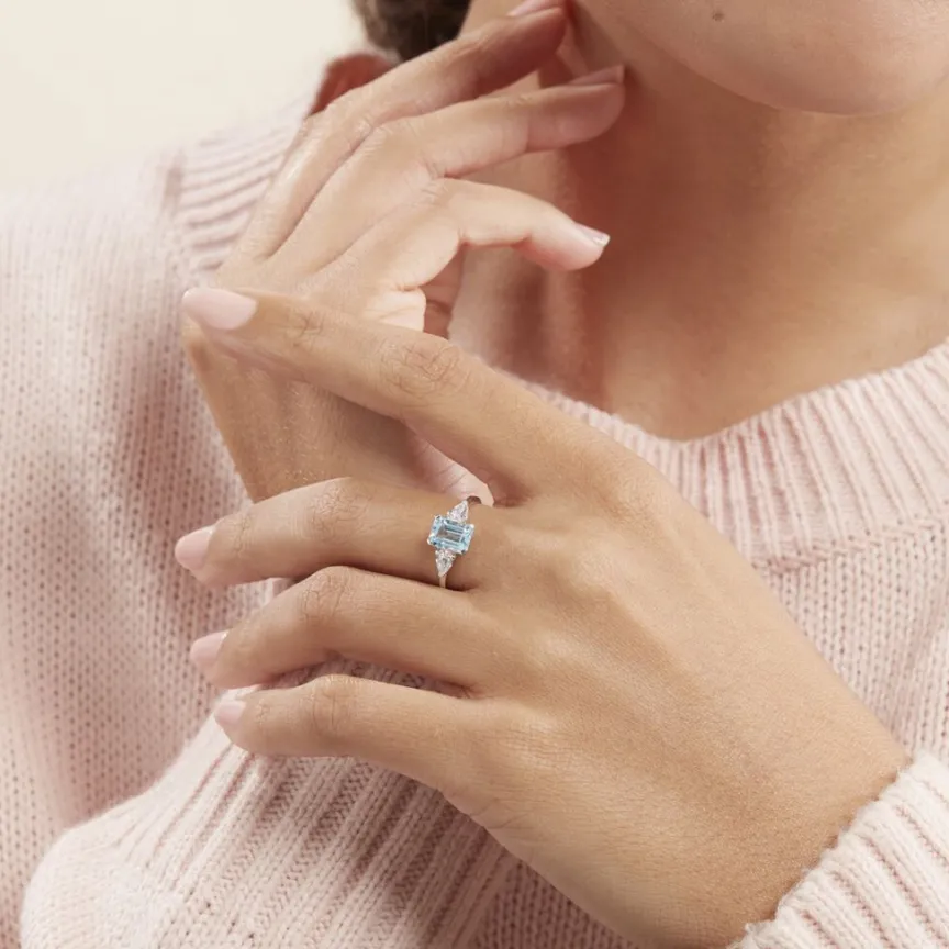 Bague Medyna Or Blanc Topaze Et Oxyde De Zirconium-Histoire d'Or Outlet