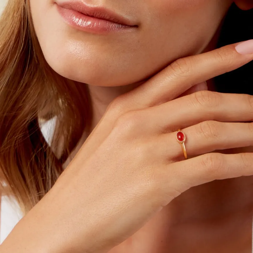 Bague Memory Plaqué Or Jaune Pierre De Synthese-Histoire d'Or Discount