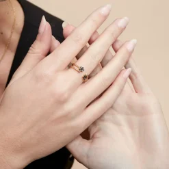 Bague Midnight Royalty Plaqué Or Jaune Pierre De Synthèse-Histoire d'Or Best