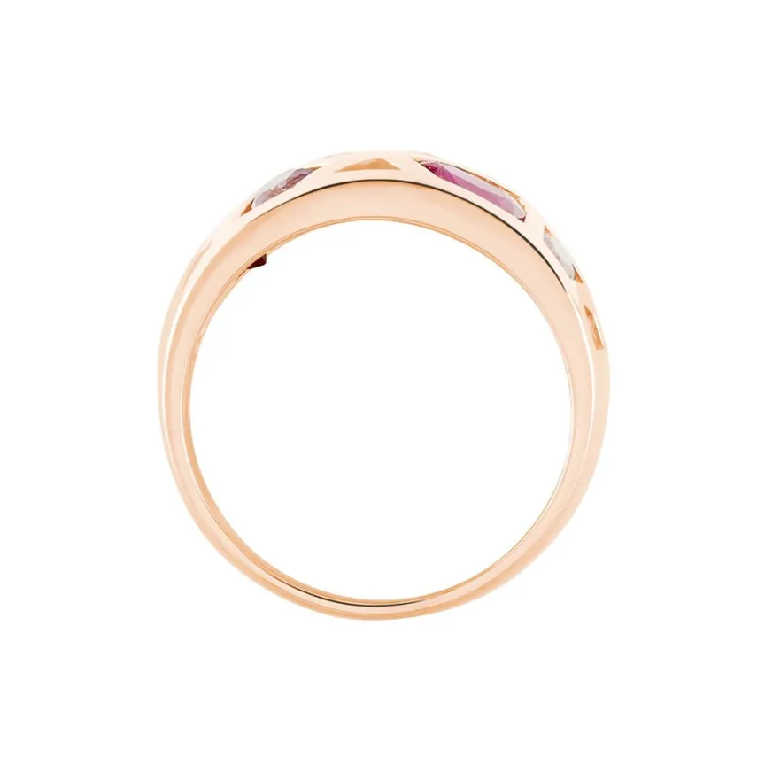 Bague Mosaique Or Rose Amethyste Et Rhodolite Et Saphir-Histoire d'Or Sale