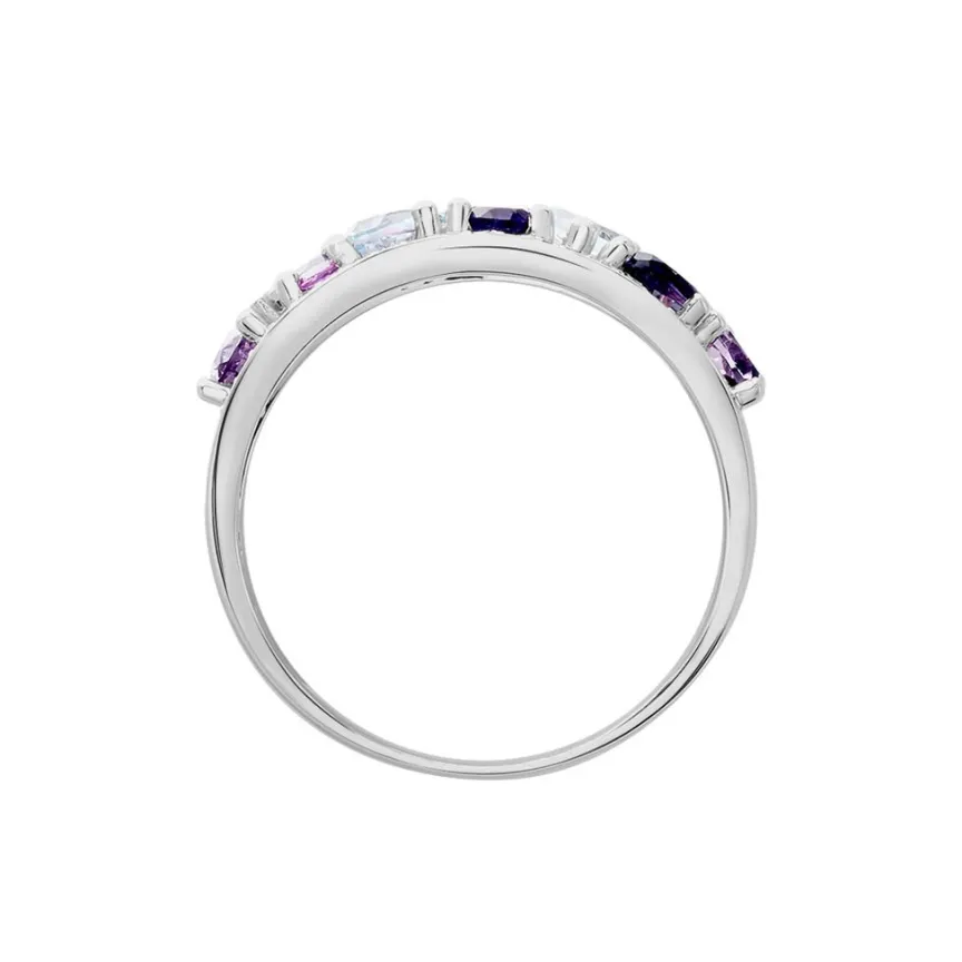 Bague Multicolore Or Blanc Topaze Et Amethyste Et Saphir-Histoire d'Or Online