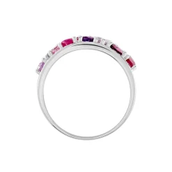Histoire d'Or Bague Multicolore Or Blanc Amethyste Et Saphir Et Rhodolite