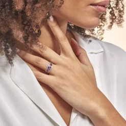 Histoire d'Or Bague Multicolore Or Blanc Amethyste Et Saphir Et Rhodolite