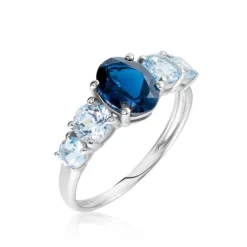 Bague Muna Or Blanc Topaze Bleu London Topaze Topaze-Histoire d'Or Clearance