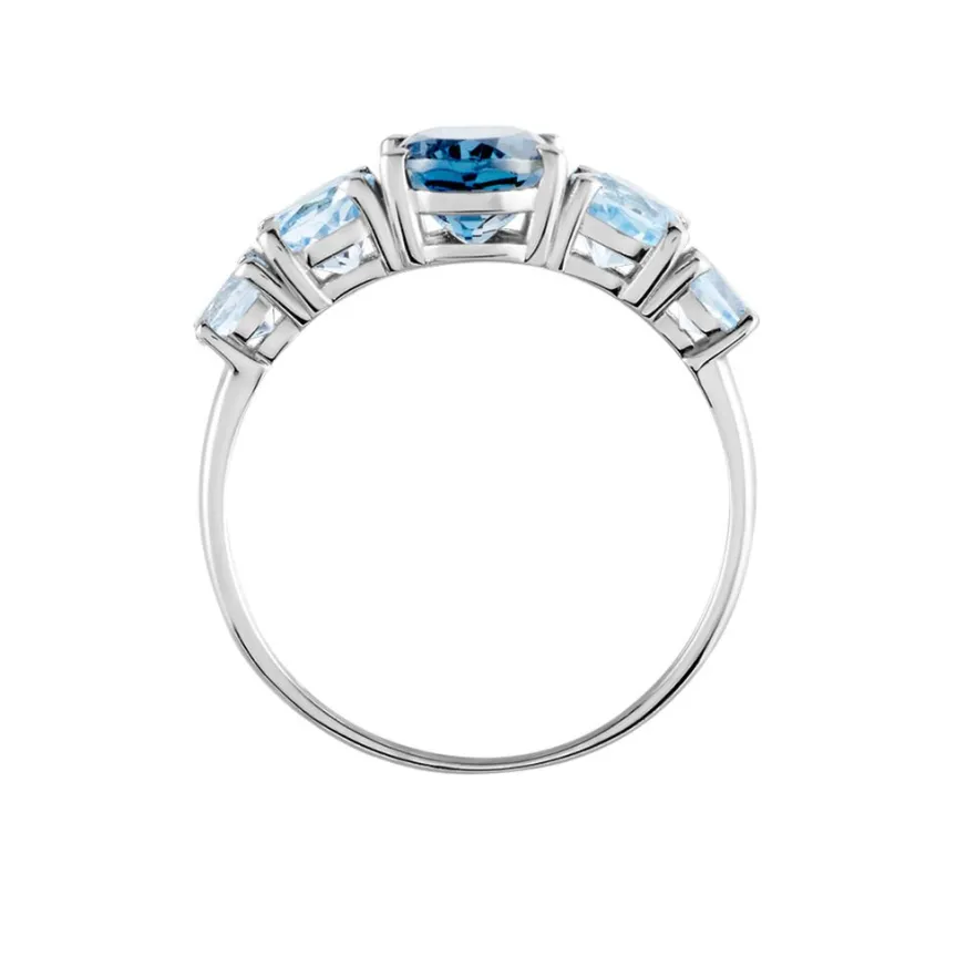 Bague Muna Or Blanc Topaze Bleu London Topaze Topaze-Histoire d'Or Clearance