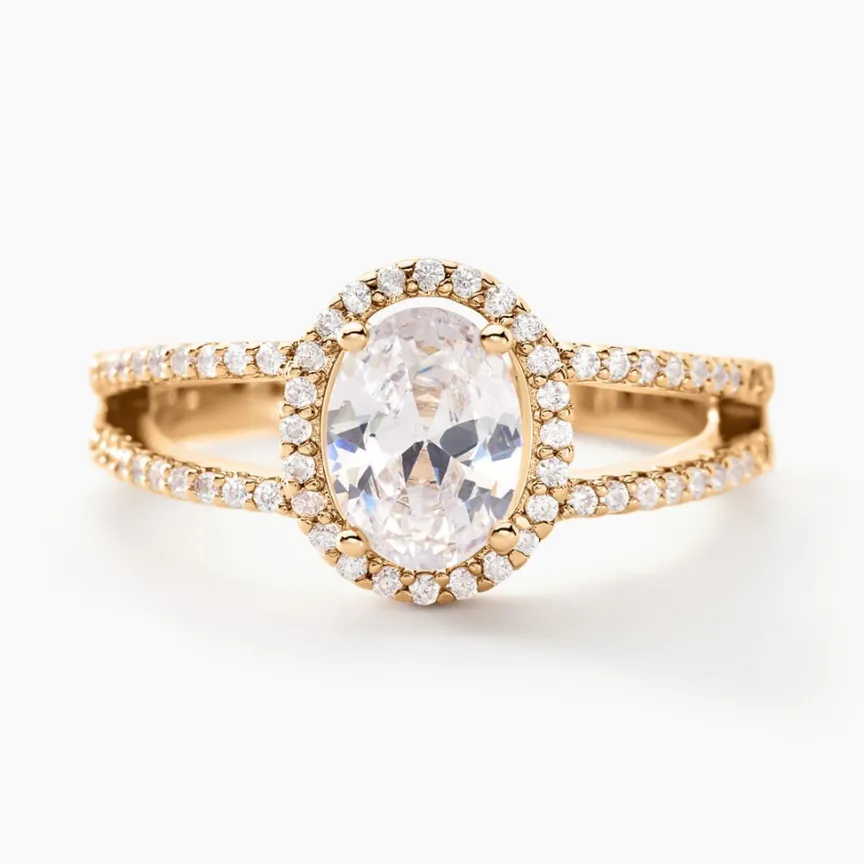 Bague Myriama Plaqué Or Jaune Oxyde De Zirconium-Histoire d'Or New