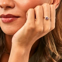 Bague Najib Or Jaune Améthyste Oxyde De Zirconium-Histoire d'Or