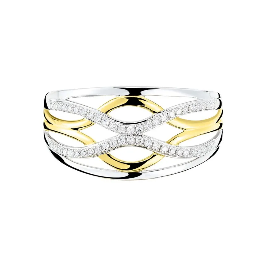 Bague Nathalie Or Bicolore Diamant-Histoire d'Or New