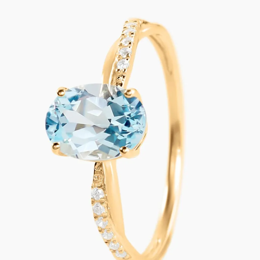 Bague Niklaus Or Jaune Topaze Oxyde De Zirconium-Histoire d'Or Outlet