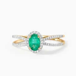 Bague Ninian Or Jaune Emeraude Diamant-Histoire d'Or Clearance