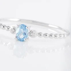 Bague Noria Or Blanc Topaze Et Oxyde De Zirconium-Histoire d'Or Discount