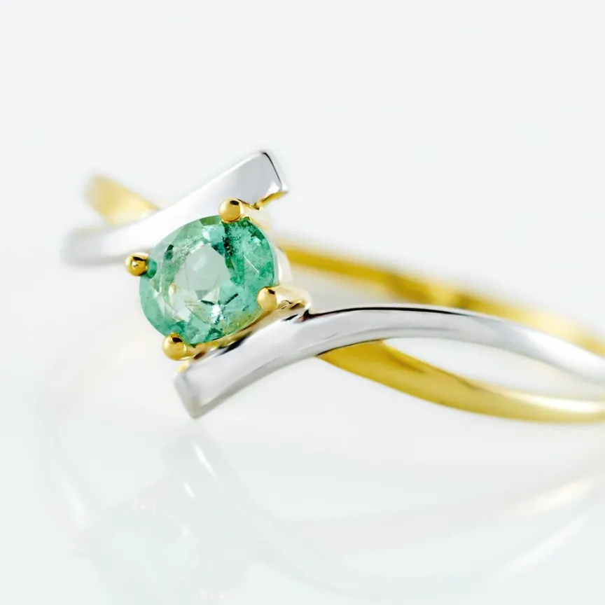 Bague Or Bicolore Rosmunda Emeraude-Histoire d'Or Hot