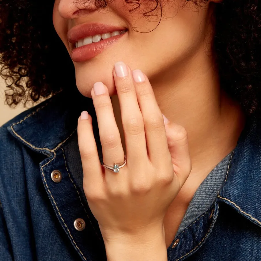 Histoire d'Or Bague Or Blanc Anja Topaze