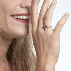 Bague Or Blanc Fany Améthyste Oxydes De Zirconium-Histoire d'Or