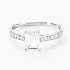 Bague Or Blanc Gesacus Oxyde De Zirconium-Histoire d'Or New