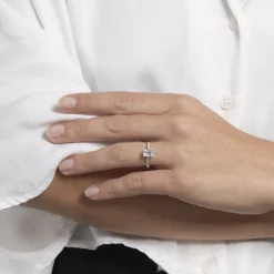 Bague Or Blanc Gesacus Oxyde De Zirconium-Histoire d'Or New