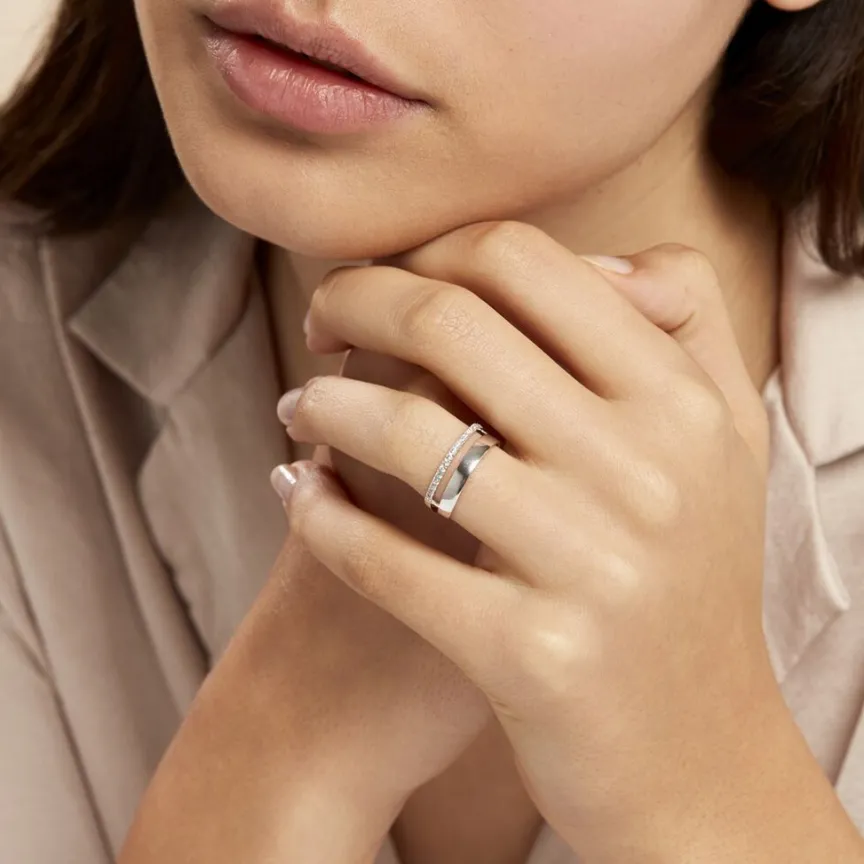 Bague Or Blanc Katiana Oxydes De Zirconium-Histoire d'Or Clearance