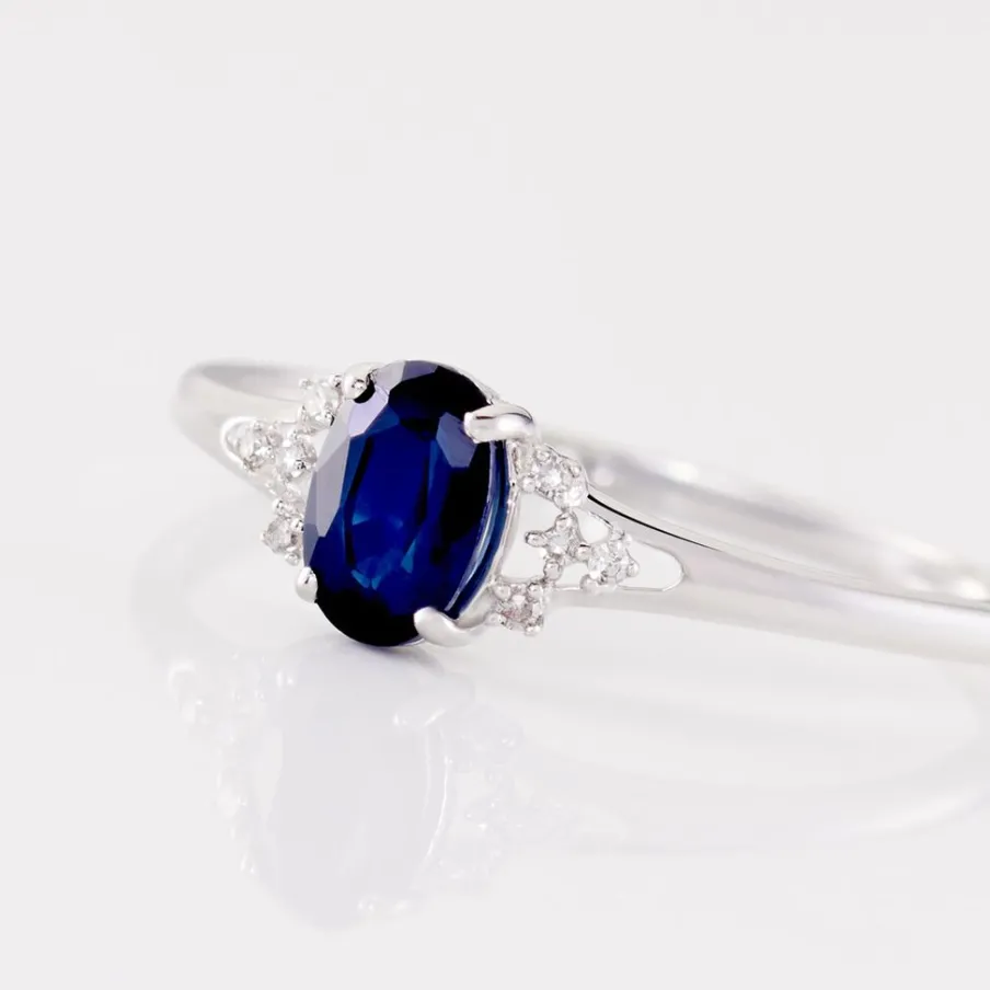 Histoire d'Or Bague Or Blanc Marie Saphir Diamants