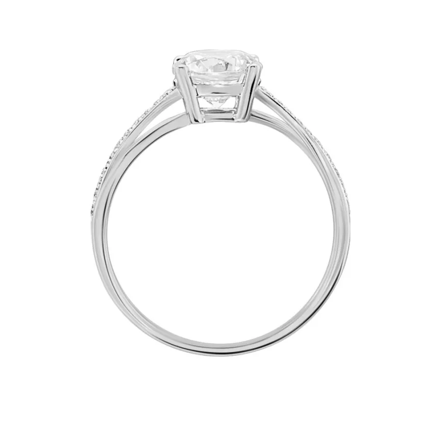 Bague Or Blanc Ofelie Solitaire Oxyde-Histoire d'Or Discount