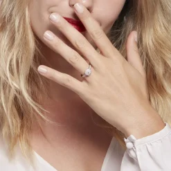 Bague Or Blanc  Shirlene Diamant Synthetique-Histoire d'Or Clearance