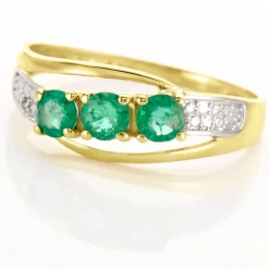 Bague Or Jaune Abelard Emeraudes Diamants-Histoire d'Or Clearance