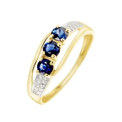 Histoire d'Or Bague Or Jaune Abelard Saphirs Diamants