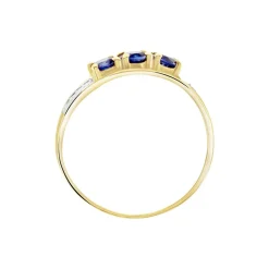 Histoire d'Or Bague Or Jaune Abelard Saphirs Diamants