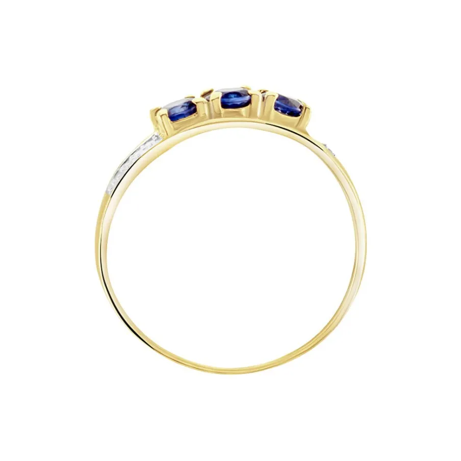 Histoire d'Or Bague Or Jaune Abelard Saphirs Diamants