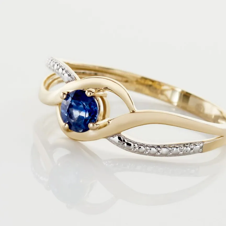 Bague Or Jaune Canut Saphir-Histoire d'Or Sale