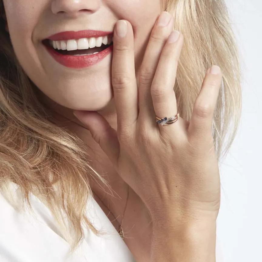 Bague Or Jaune Canut Saphir-Histoire d'Or Sale