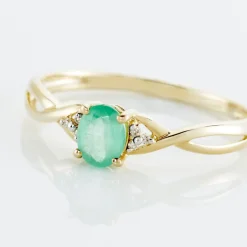 Histoire d'Or Bague Or Jaune Cassie Emeraude Diamants